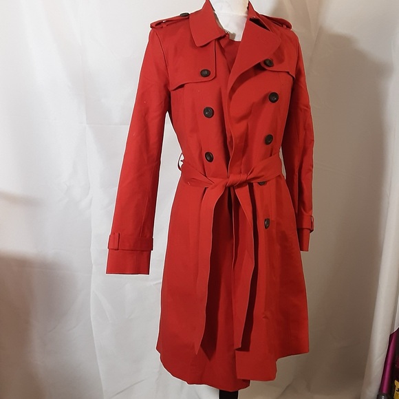 Hobbs London Women's Red/orange Trench Coat size 8 EXCELLENT CONDITION - Picture 14 of 16